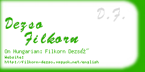 dezso filkorn business card